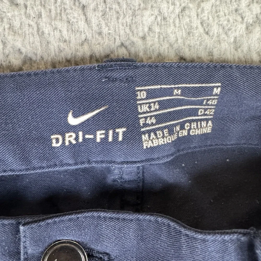 Nike Pants Womens Adult 10‎ Medium Blue Swoosh Logo Dri Fit Casual Comfort 31x28